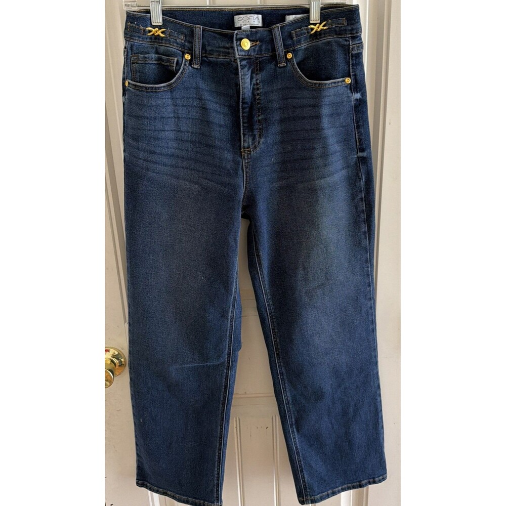 SOFIA JEANS BY SOFIA VERGARA MARGOT WIDE LEG SIZE 8 Whiskered